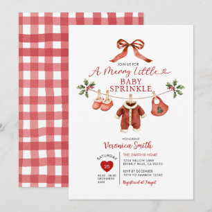 Invitation Vêtements de bébé pour fête prénatale de Santa neu