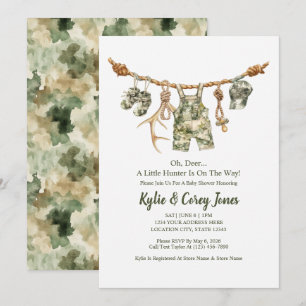 Invitation Vêtements de chasse Camouflage Garçon Baby Shower