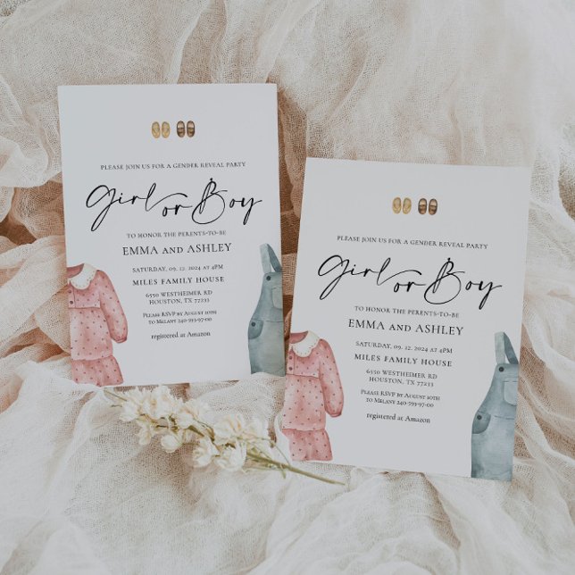 Invitation Vêtements de filles ou de garçons Genre Reveillez  (Créateur téléchargé)