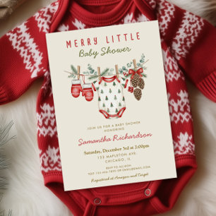 Invitation Vêtements de ligne de Noël Merry little Christmas 