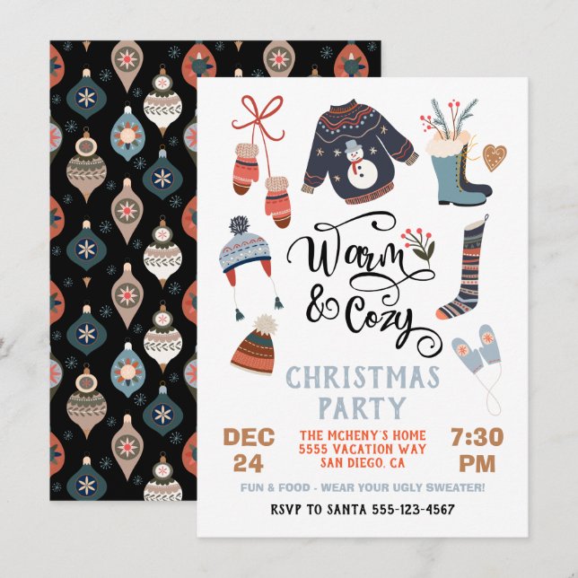 Invitation Vêtements de Noël chauds et confortables (Devant / Derrière)