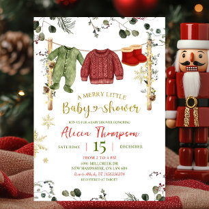 Invitation Vêtements d'hiver pour garçon Fête de bébé Merry L
