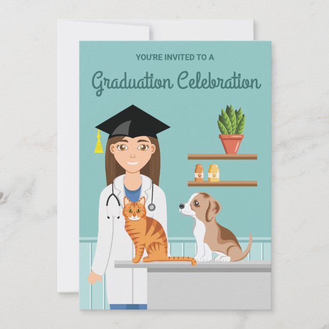 Invitation Vétérinaire Étudiant Vétérinaire DVM Graduation (Devant)