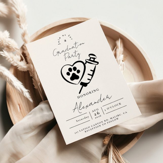 Invitation Veterinary Medicine Paw Graduation Party (Créateur téléchargé)