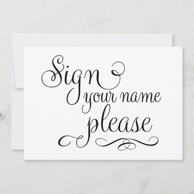 Invitation Veuillez signer le panneau de mariage, (Devant)