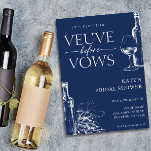 Invitation Veuve avant vows Marine Bleu et blanc Fête des mar