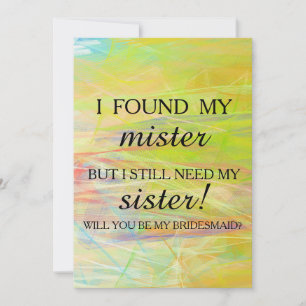 Invitation Veux-tu être ma demoiselle d'honneur?