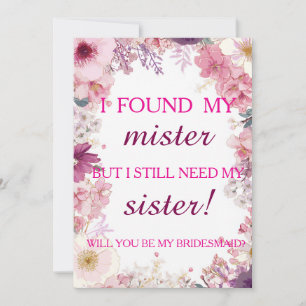 Invitation Veux-tu être ma demoiselle d'honneur?