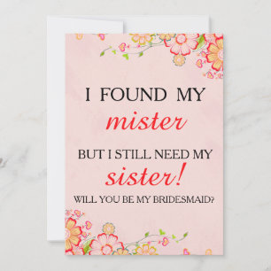 Invitation Veux-tu être ma demoiselle d'honneur?