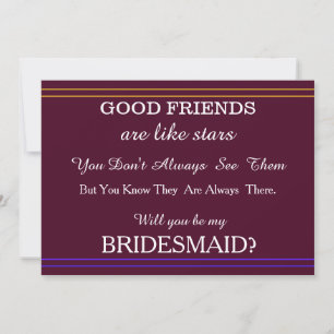 Invitation Veux-tu être ma demoiselle d'honneur ?