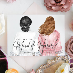 Invitation Veux-tu être ma demoiselle d'honneur? Filles en Ro