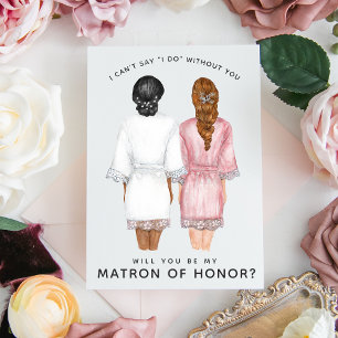 Invitation Veux-tu être ma témoin ? Filles en robe d'intérieu