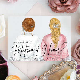 Invitation Veux-tu être ma témoin ? Filles en Robes Inv