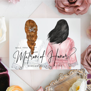 Invitation Veux-tu être ma témoin ? Filles en Robes Inv