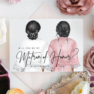 Invitation Veux-tu être ma témoin principale ? Filles en Robe