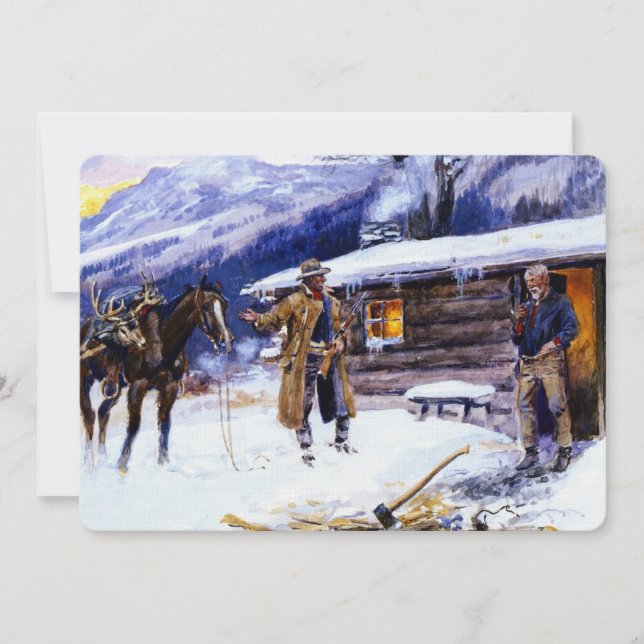 Invitation « Viande de Noël » par Charles M Russell (Devant)