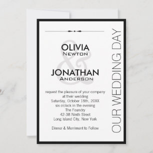 Invitation Vibe urbaine Mariage noir et blanc