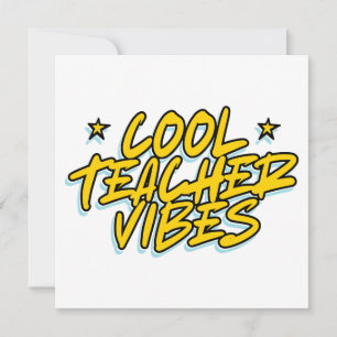 Invitation VIBES DE PROF COOL Cadeau pour la fête des enseign