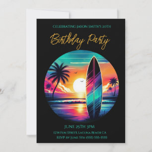 Invitation Vibes de surf été-fête-coucher-coucher