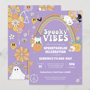Invitation Vibes éffrayantes Fantôme Super Hippe Halloween An