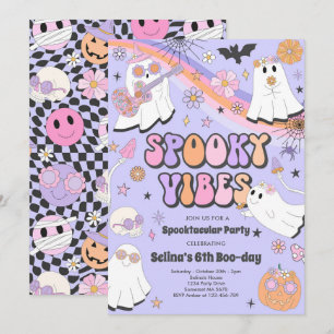 Invitation Vibes éffrayantes Halloween mignonne Fantôme Super