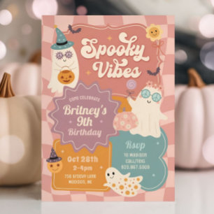Invitation Vibes éffrayantes Halloween mignonne Fantôme Super