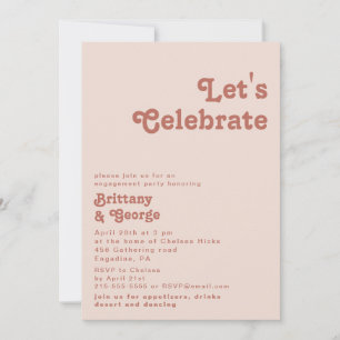 Invitation Vibes rétro simples   Blush Pink Célébrons