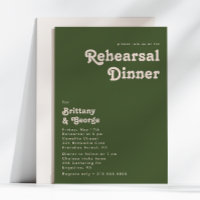 Vibes rétro simples | Dîner de répétition vert oli