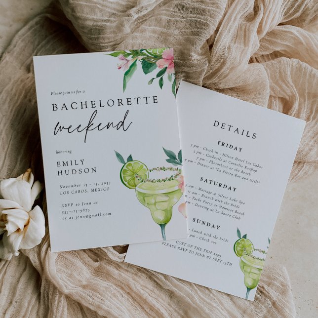 Invitation Vibes tropicales Mexico Beach Bachelorette Week-en (Créateur téléchargé)