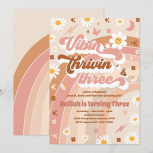 Invitation Vibin' Thrivin' Et Trois Super 3e anniversaire