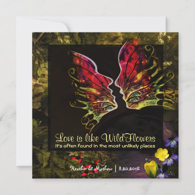 Invitation Vibrance Abstraite fleur sauvage (Devant)