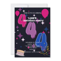 Vibrant 4th Birthday | Pink Blue Confetti