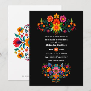 Invitation Vibrant aquarelle Floral Fiesta Mariage