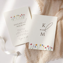 Vibrant Fleur sauvage coloré moderne Mariage moder