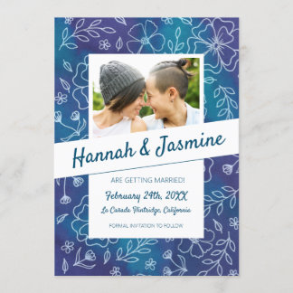 Invitation Vibrant Floral Sauvez la date avec la photo