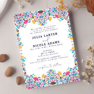 Invitation Vibrant mexicaine Fiesta Style Mariage arc-en-ciel