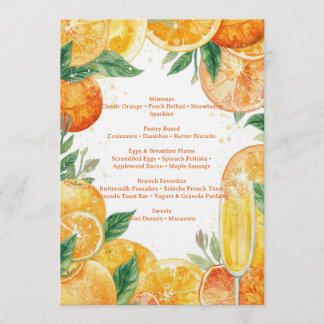 Invitation Vibrant Mimosa Brunch Menu – Watercolor Citrus
