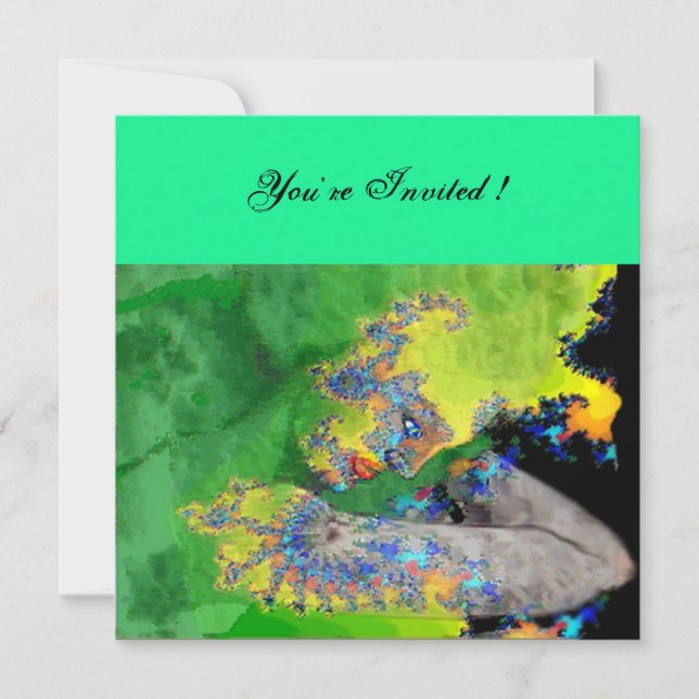 Invitation VIBRATIONS DE MATIÈRE, jaune vert noir (Devant)