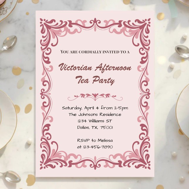 Invitation  Victorian Afternoon Tea Party (Créateur téléchargé)