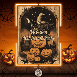 Invitation Victorian Witchcraft Vintage Halloween pour adulte