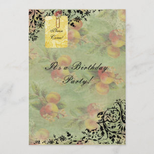 Invitation victorienne d'anniversaire de pêche