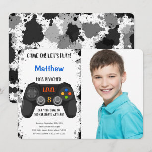 Invitation Vidéo pour garçon modifiable Jeu Anniversaire Phot