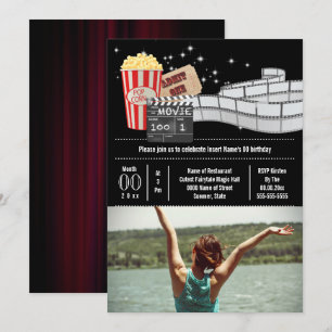Invitation Vidéo VIP film film bobine pop-corn adulte fête