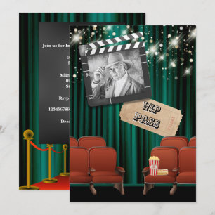 Invitation Vidéo VIP photo lumières cinéma fête de projection