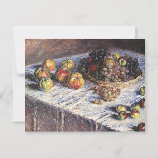 Invitation Vie morte avec pommes et raisins par Claude Monet (Devant)