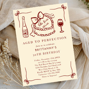 Invitation Vieilli À La Perfection Comme Du Vin Fin Anniversa