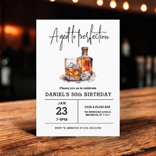 Invitation Vieilli à la perfection Fête d'anniversaire Whiske