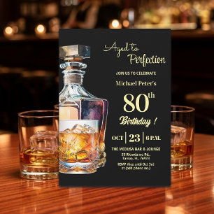 Invitation Vieilli à la perfection pour les 80 ans d'un homme