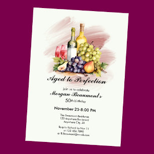 Invitation Vieilli à la perfection Vin Thème 50e anniversaire