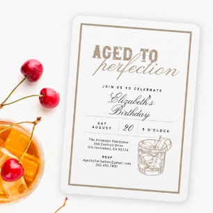 Invitation Vieilli à la Perfection Whiskey blanc fête d'anniv
